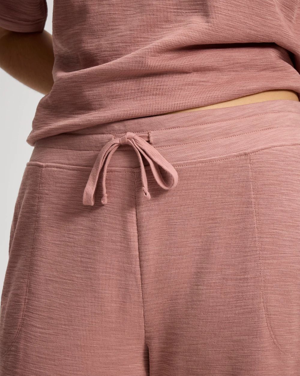 Slub French Terry Relaxed Wide Leg Ankle Pants | Soma